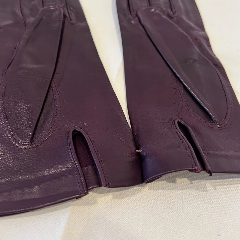 Madova Firenze Italy Leather Gloves Women’s Size 7 Plum Purple Made in Italy NEW